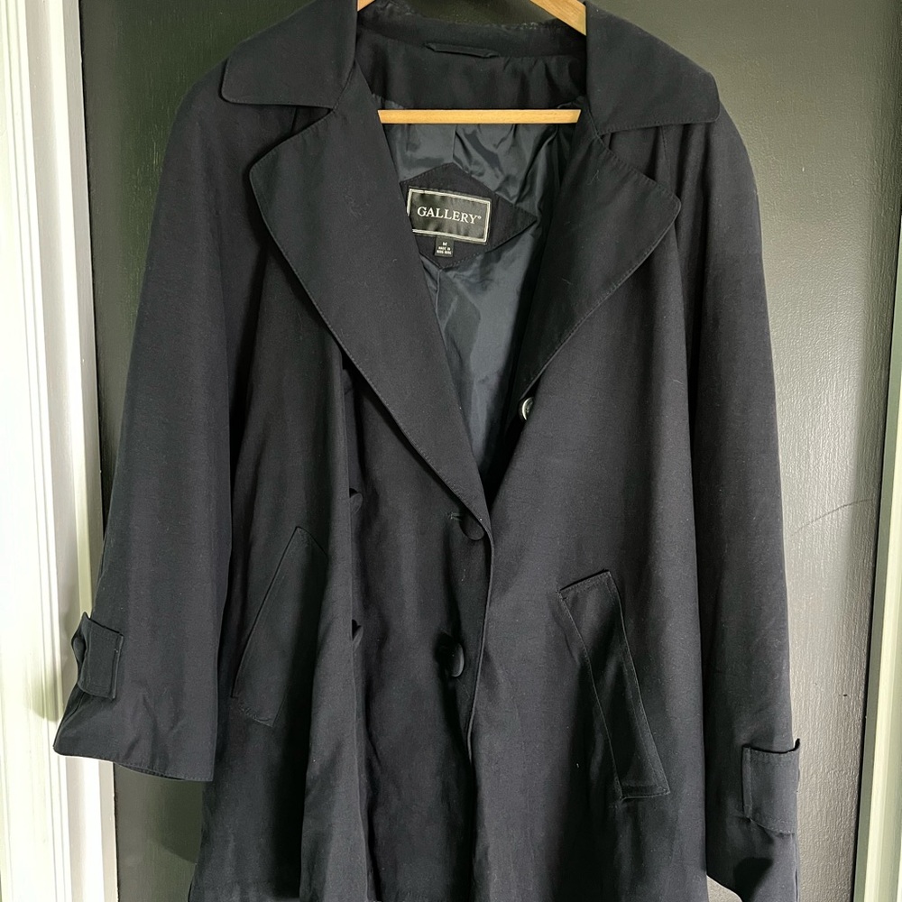 Navy belted spring trench